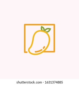 icon logo manggo in box vector design