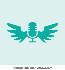 Icon - Logo Microphone and Wings