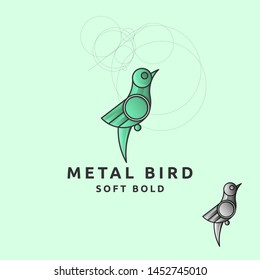 icon logo minimalist bird with circle concept