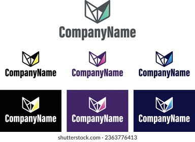 icon logo minimalist flat concept origami paper
