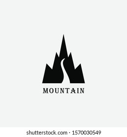 icon logo mountain design template elements