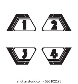 Icon or Logo Number with black white color