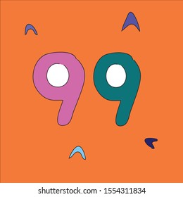 icon logo number ninety-nine background