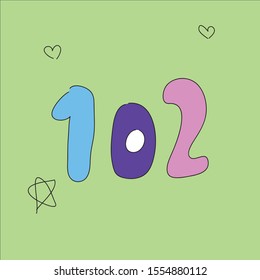 icon logo number 
one hundred two background
