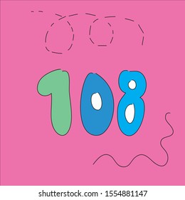 icon logo number one hundred eight background