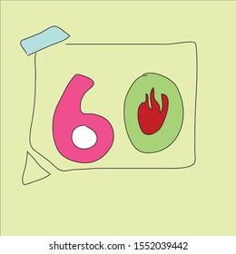 icon logo number 
sixty background
