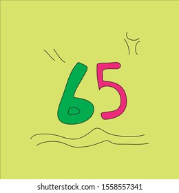 icon logo number sixty-five background
