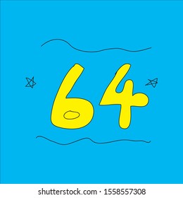 icon logo number sixty-four background
