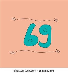 icon logo number sixty-nine background