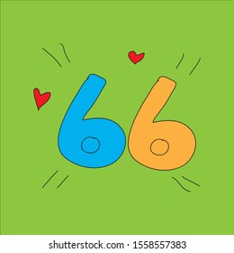 icon logo number sixty-six background