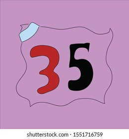 icon logo number thirty-five background