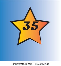 Icon logo number thirty-five background