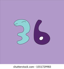 icon logo number thirty-six background