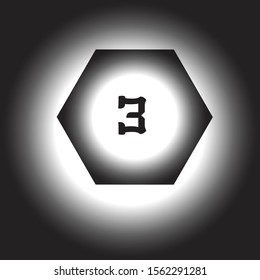 Icon logo number three background