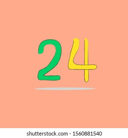 icon logo number Twenty-four
background