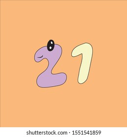 icon logo number 
twenty-one background