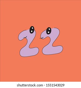 icon logo number 
twenty-two background