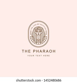 Icon Logo Of Pharaoh With Line Art Concept