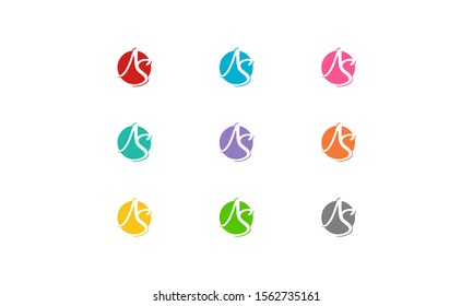 Icon logo S and A letter