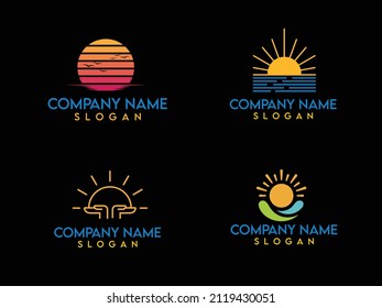 Symbol-Logo-Set sunmonogram, Vektordesign eps10