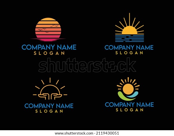 Icon Logo Set Sun Monogram Vector Stock Vector (Royalty Free ...
