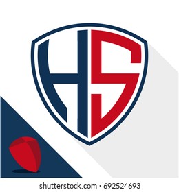 Icon logo / shield badge with combination of H & S initials