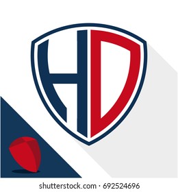 Icon logo / shield badge with combination of H & D initials