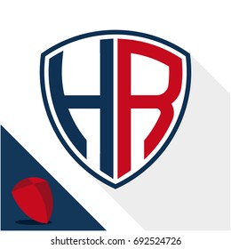 Icon logo / shield badge with combination of H & R initials