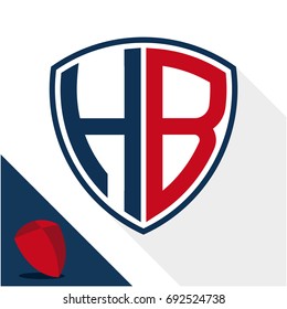 Icon logo / shield badge with combination of H & B initials