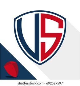 Icon logo / shield badge with combination of V & S initials