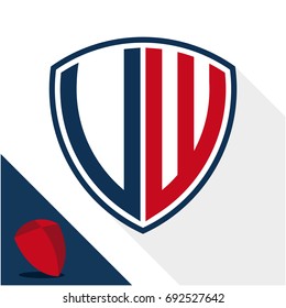 Icon logo / shield badge with combination of V & W initials