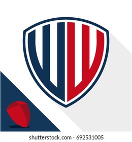 Icon logo / shield badge with combination of W & W initials