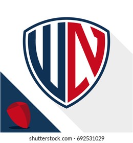 Icon logo / shield badge with combination of W & N initials