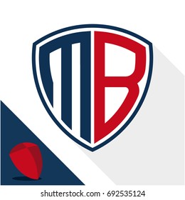 Icon logo / shield badge with combination of M & B initials