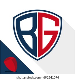 Icon logo / shield badge with a combination of B & G initials