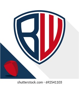 Icon logo / shield badge with a combination of B & W initials