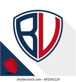 Icon logo / shield badge with a combination of B & V initials
