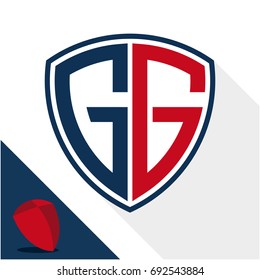 Icon logo / shield badge with a combination of G & G initials