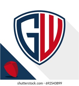 Icon logo / shield badge with a combination of G & W initials