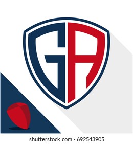 Icon logo / shield badge with a combination of G & A initials