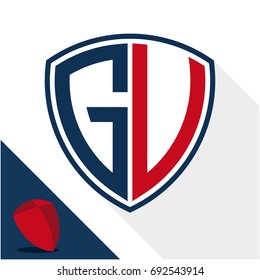 Icon logo / shield badge with a combination of G & V initials