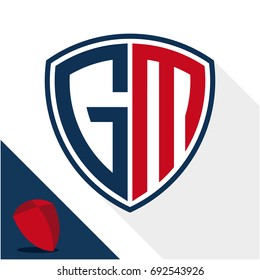 Icon logo / shield badge with a combination of G & M initials