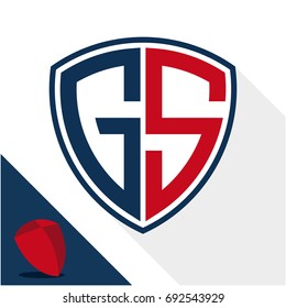 Icon logo / shield badge with a combination of G & S initials