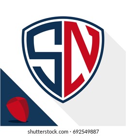Icon logo / shield badge with a combination of S & N initials