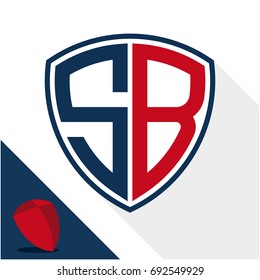 Icon logo / shield badge with a combination of S & B initials