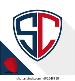 Icon logo / shield badge with a combination of S & C initials