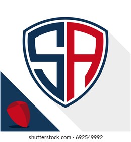 Icon logo / shield badge with a combination of S & A initials