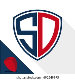 Icon logo / shield badge with a combination of S & D initials