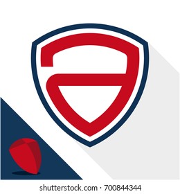 Icon logo / shield badge with a combination of letter A (lowercase)