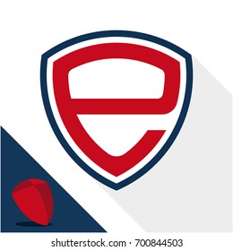 Icon logo / shield badge with a combination of letter E (lowercase)